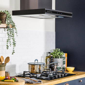 Quiet Mark Russell Hobbs RHGCH603DS Midnight Collection 60cm T Shaped Chimney Cooker Hood